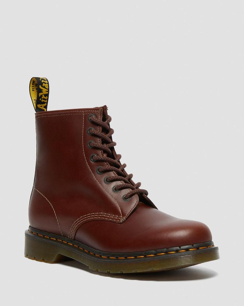 Brown / Black Men\'s Dr Martens 1460 Men\'s Abruzzo Leather Lace Up Boots | CA 516JPQ